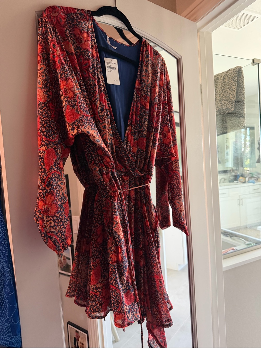 Nordstrom Red Paisley Wrap Dress